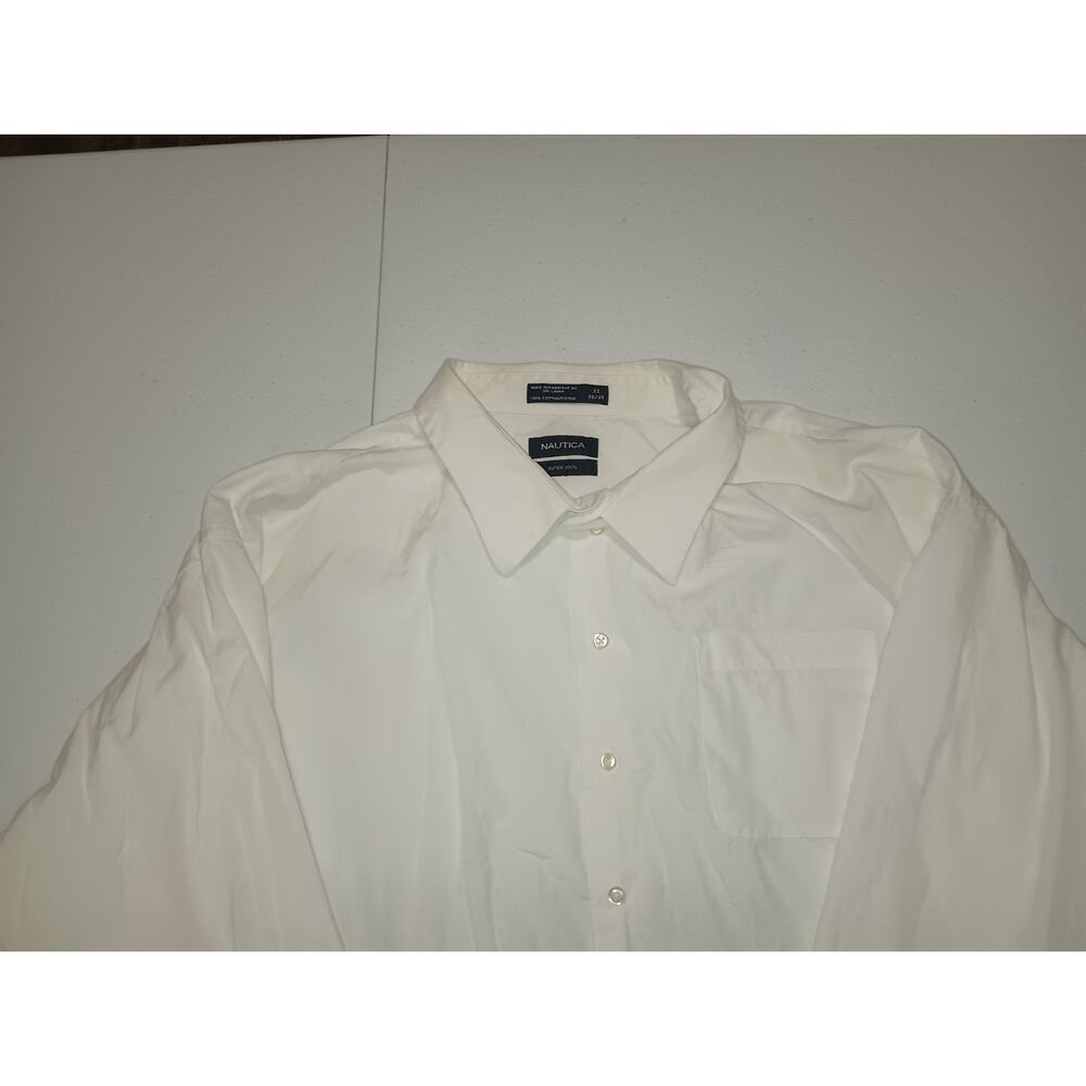 Nautica Men’s Classic White Button‑Up Long Sleeve Shirt Size L - Picture 3 of 7